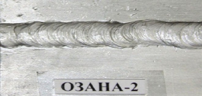 Сварочный шов при использование электродов ОЗАНА-2