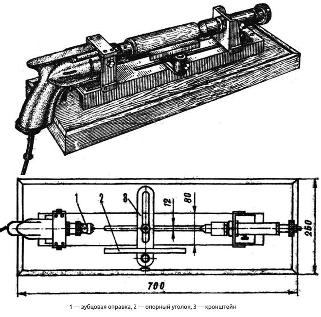Схема и чертеж станка на базе швеллера