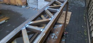 Металлоконструкции из профильной трубы. Сварить фермы своими руками. Навес ферма 40=20. Фермы для навеса из трубы 60х40. Сварка фермы из профильной трубы.