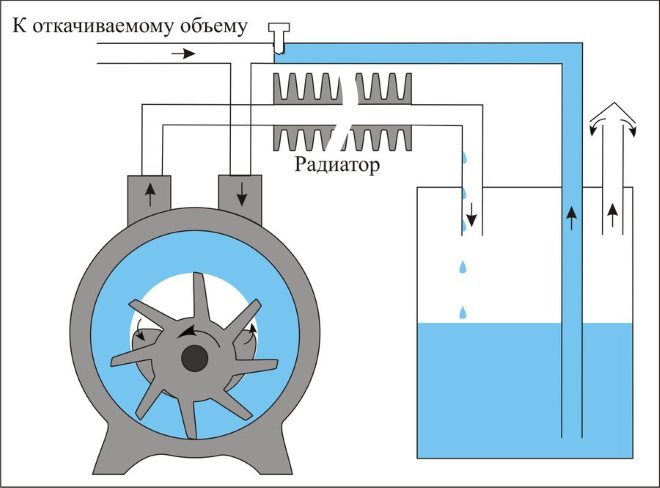 Принцип работы вакуумного насоса водокольцевого типа